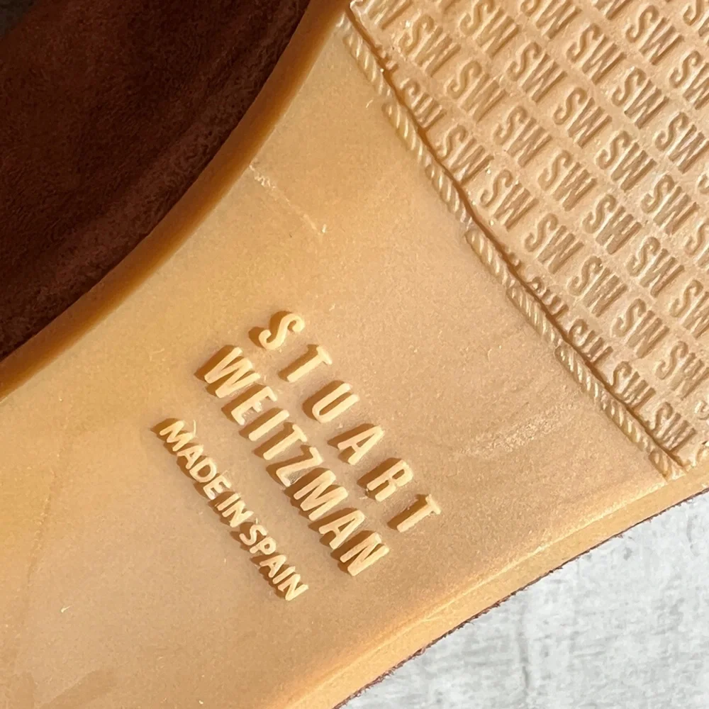 Stuart Weitzman Sling Back Neutral Tan Wedge Sandals, size 8